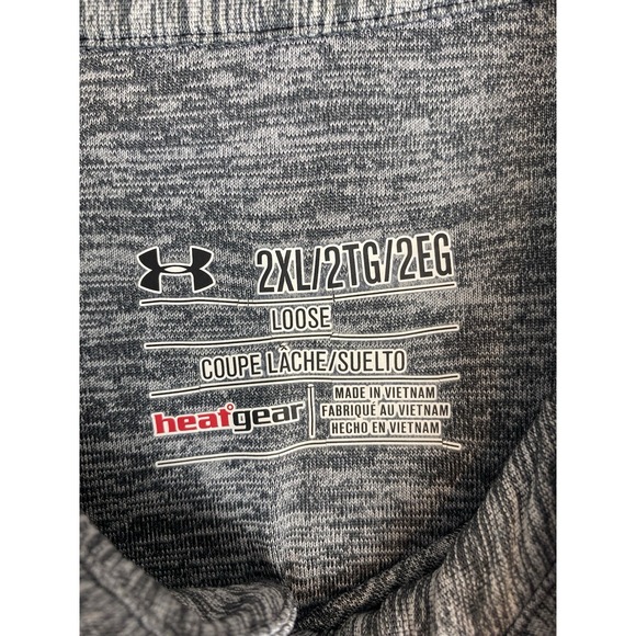 Under Armour Men's Polo Shirt 2XL Loose Heatgear Heather Gray‎ Golf - Picture 2 of 8